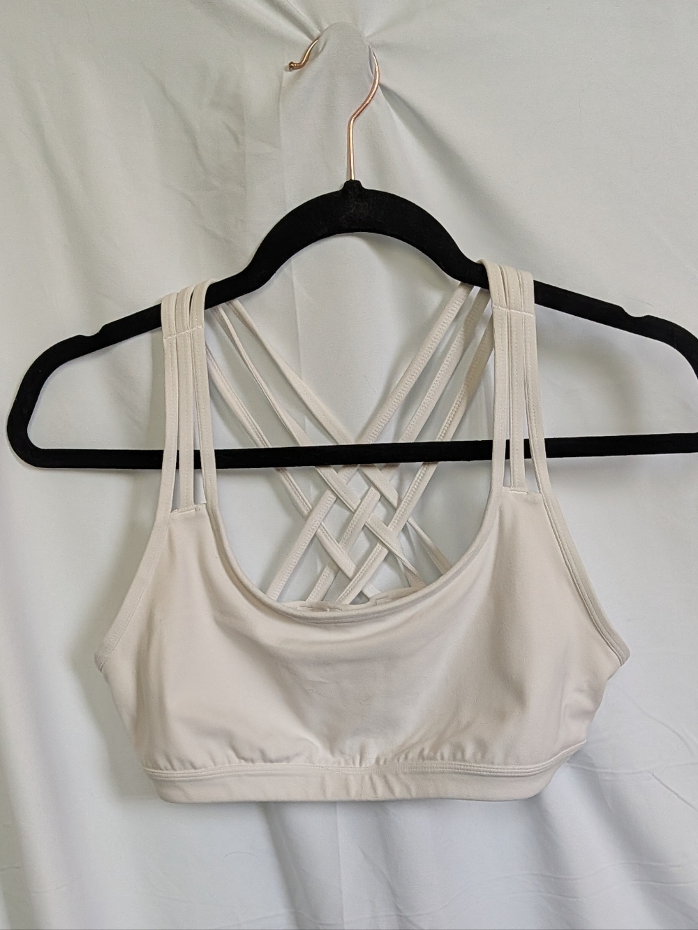 Athleta Strappy Crisscross Sports Bra - Ivory